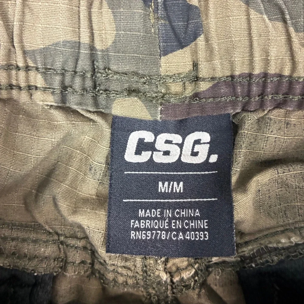 CSG Mens Size Medium 30x30 Camo Ripstop Cargo Jogger Pants Green Brown